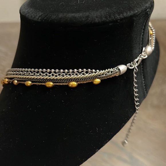 Premier Designs multistrand yellow pearls, & various colored chain pendant charm - Picture 15 of 17